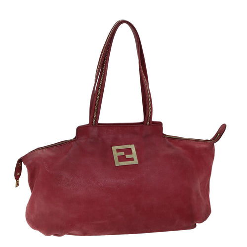 FENDI Tote Bag Leather Red77395