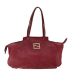 FENDI Tote Bag Leather Red77395
