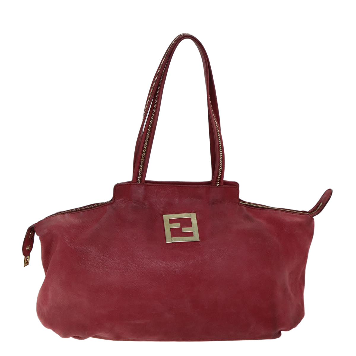 FENDI Tote Bag Leather Red77395