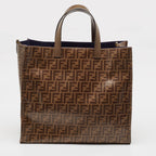 Fendi Brown Zucca Coated Canvas Large Mania Shopper Tote