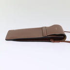 CELINE Shoulder Pouch Leather Brown  77443