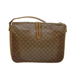 CELINE Macadam Canvas Shoulder Bag PVC Leather Beige Auth 77453