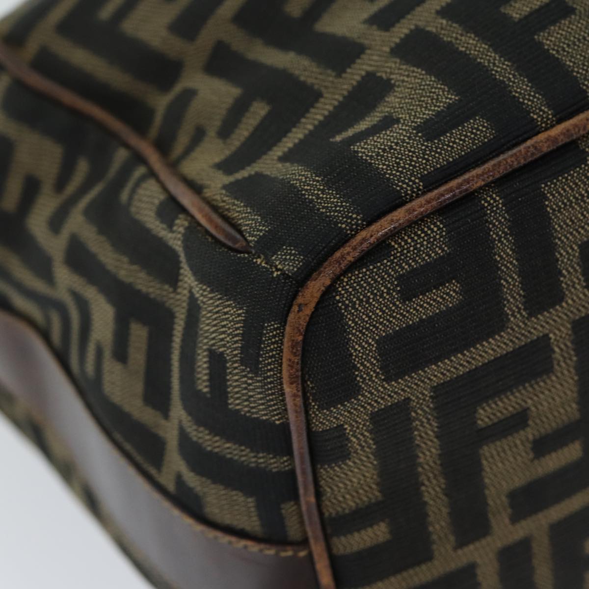 FENDI Zucca Canvas Vanity Cosmetic Pouch Brown Black77458