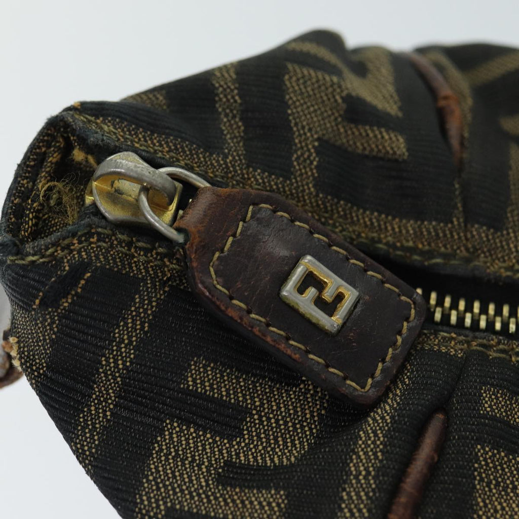 FENDI Zucca Canvas Vanity Cosmetic Pouch Brown Black77458