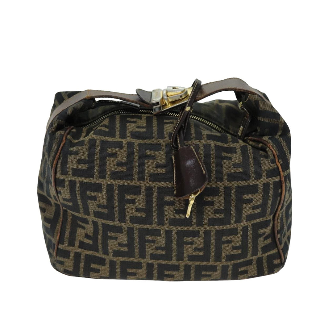 FENDI Zucca Canvas Vanity Cosmetic Pouch Brown Black77458