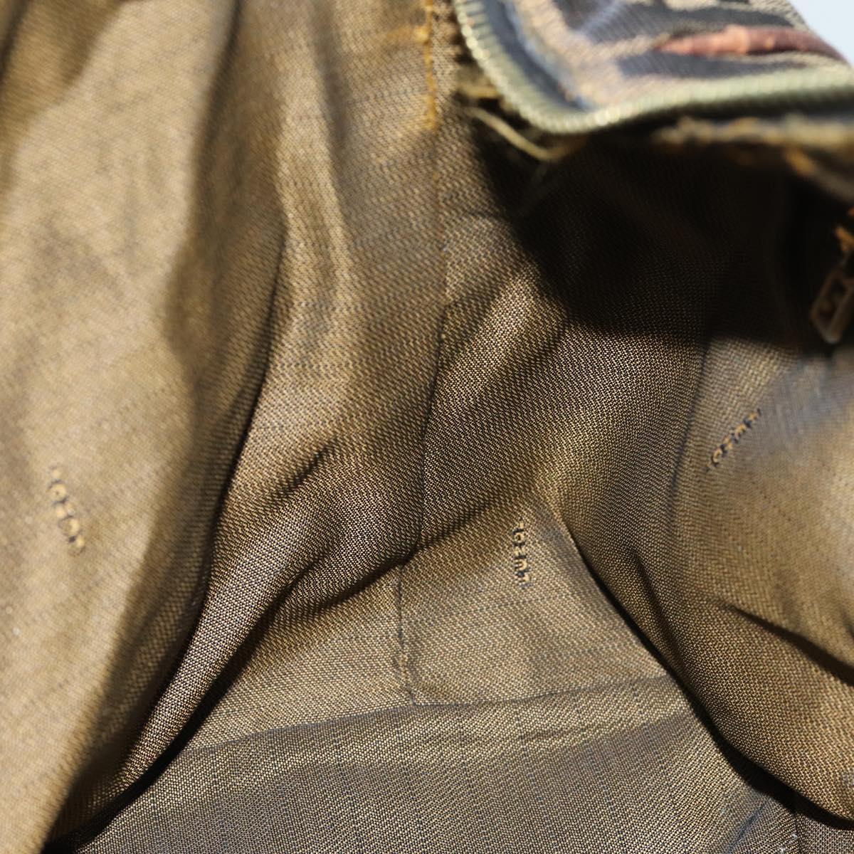 FENDI Zucca Canvas Vanity Cosmetic Pouch Brown Black77458