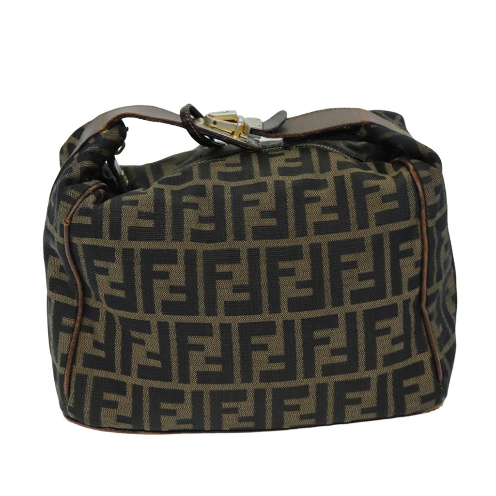 FENDI Zucca Canvas Vanity Cosmetic Pouch Brown Black77458