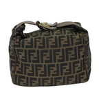 FENDI Zucca Canvas Vanity Cosmetic Pouch Brown Black77458