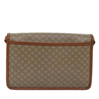 CELINE Macadam Canvas Shoulder Bag Beige Auth 77460