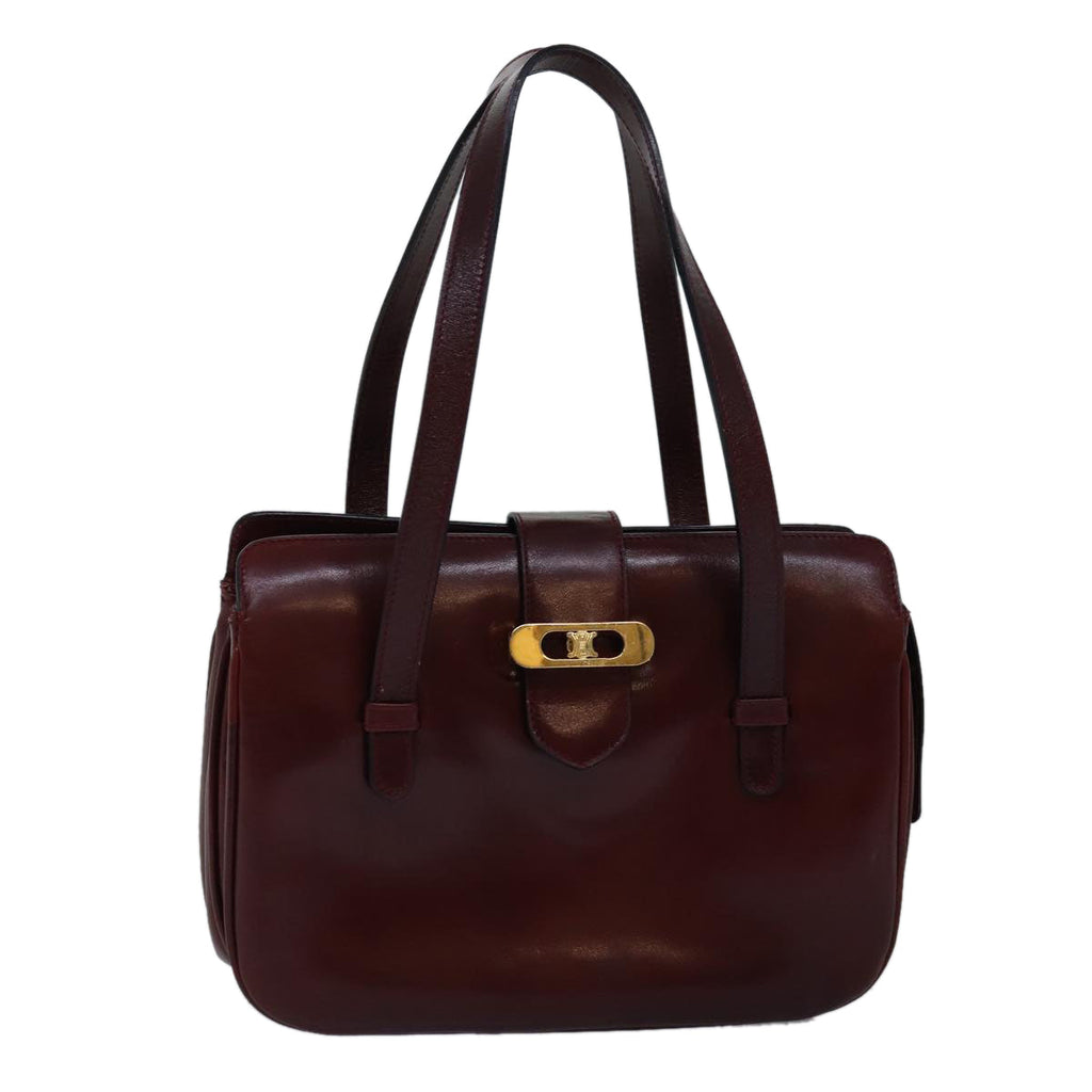 CELINE Hand Bag Leather Red  77466