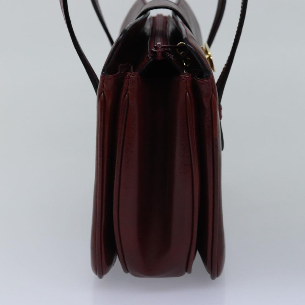 CELINE Hand Bag Leather Red  77466