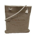 PRADA Shoulder Bag Canvas Beige 77502