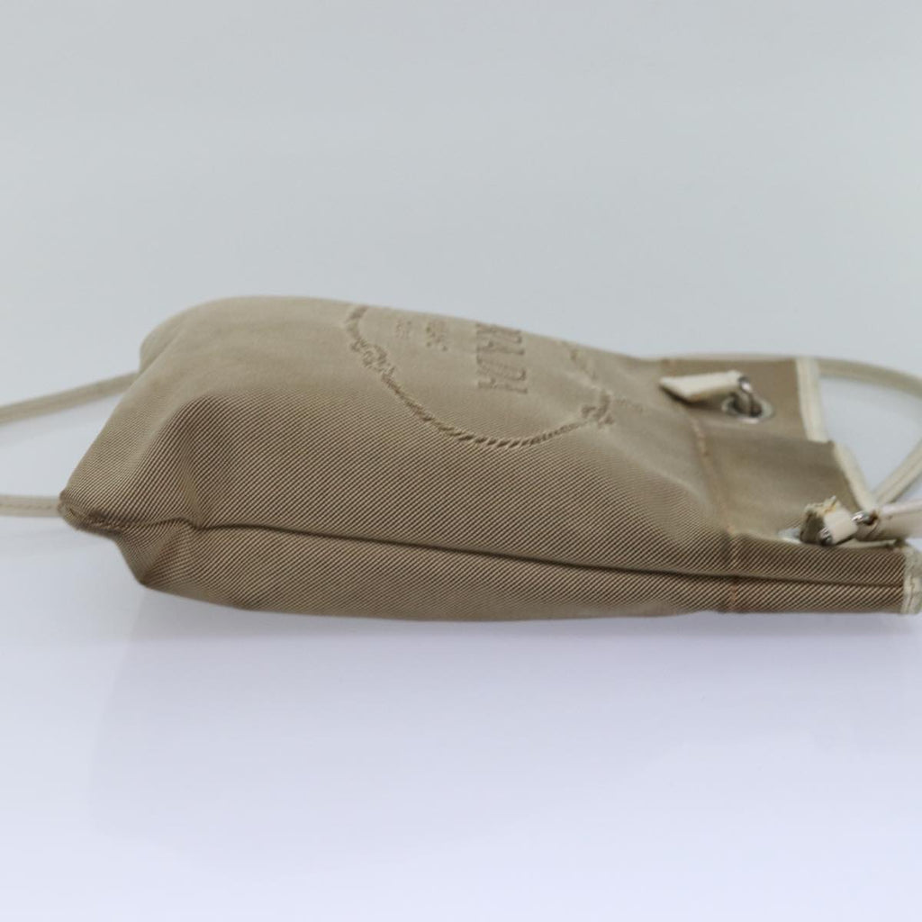 PRADA Shoulder Bag Canvas Beige 77502