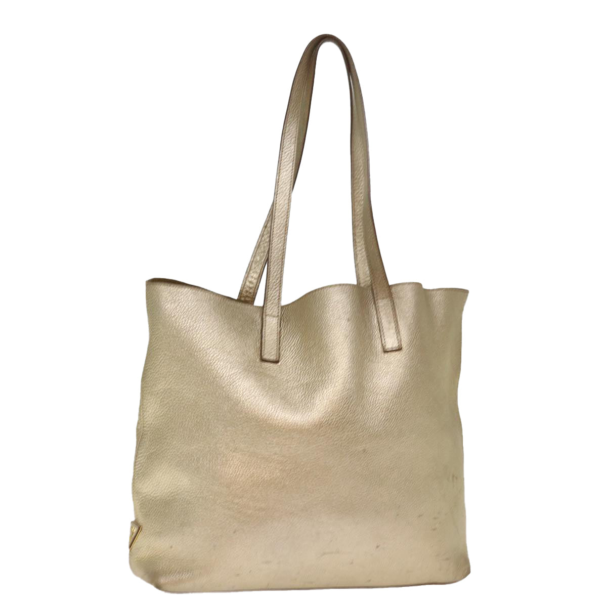 PRADA Tote Bag Leather Gold 77504
