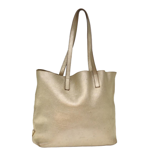 PRADA Tote Bag Leather Gold 77504