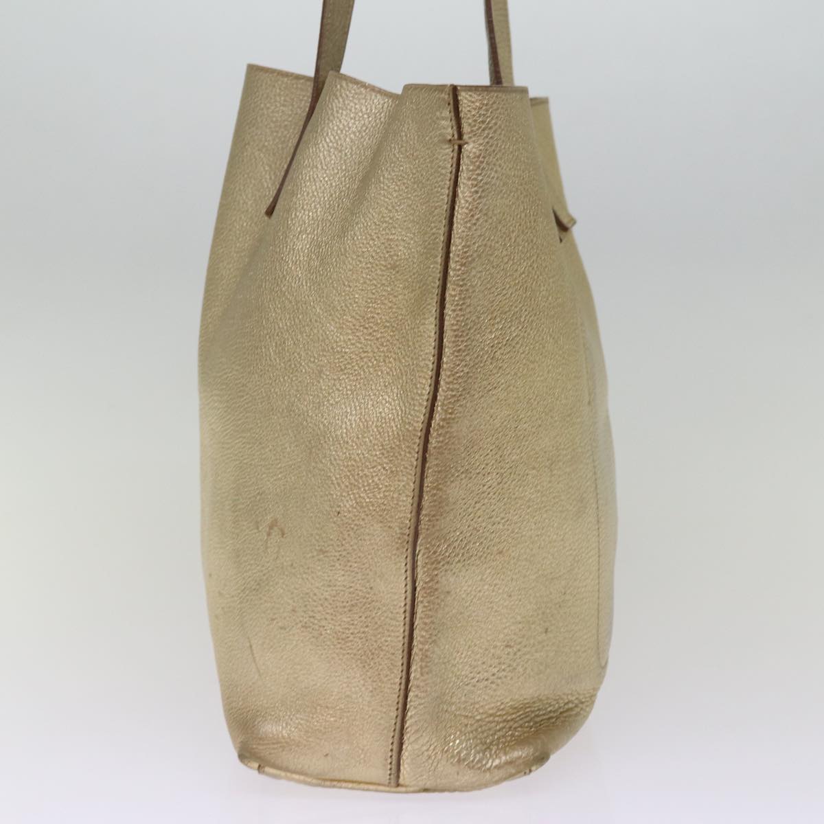 PRADA Tote Bag Leather Gold 77504