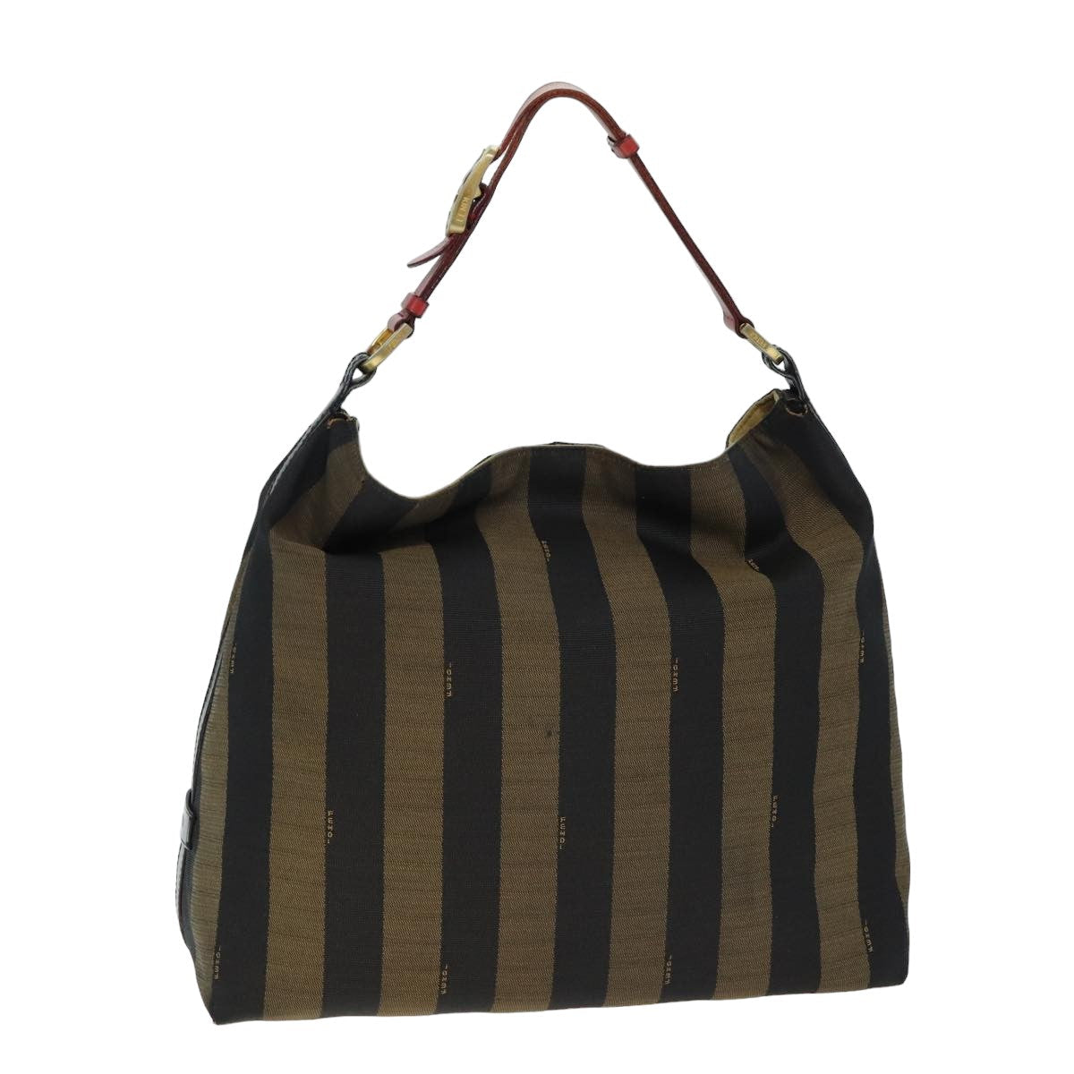 FENDI Pecan Canvas Tote Bag Brown Black77508