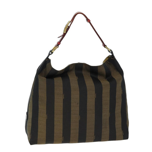 FENDI Pecan Canvas Tote Bag Brown Black77508