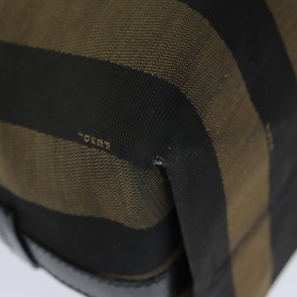 FENDI Pecan Canvas Tote Bag Brown Black77508