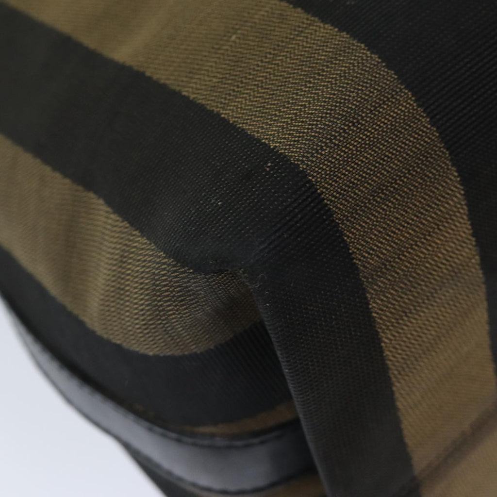 FENDI Pecan Canvas Tote Bag Brown Black77508