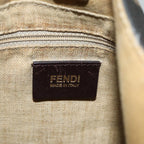 FENDI Pecan Canvas Tote Bag Brown Black77508