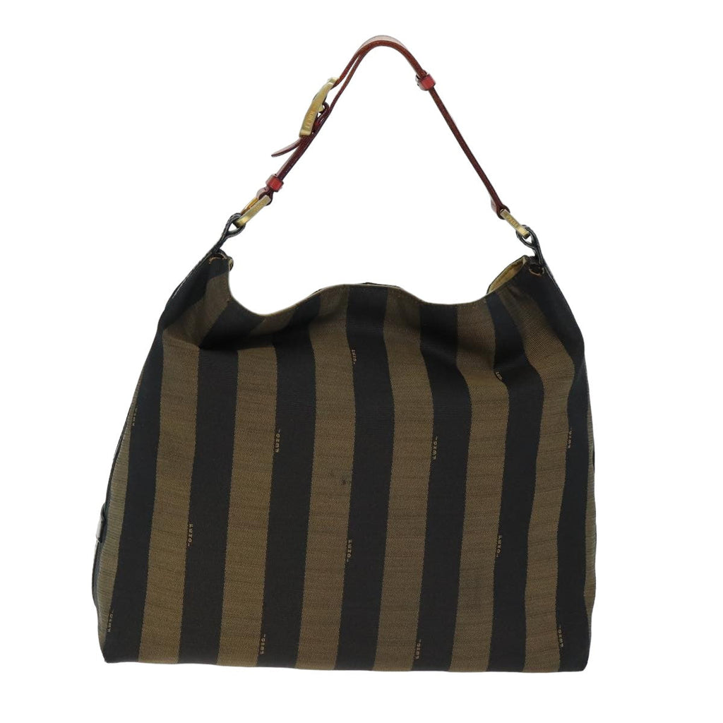 FENDI Pecan Canvas Tote Bag Brown Black77508