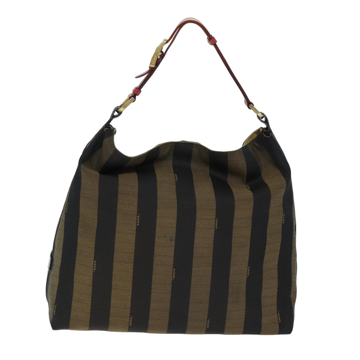 FENDI Pecan Canvas Tote Bag Brown Black77508