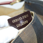 FENDI Pecan Canvas Tote Bag Brown Black77508