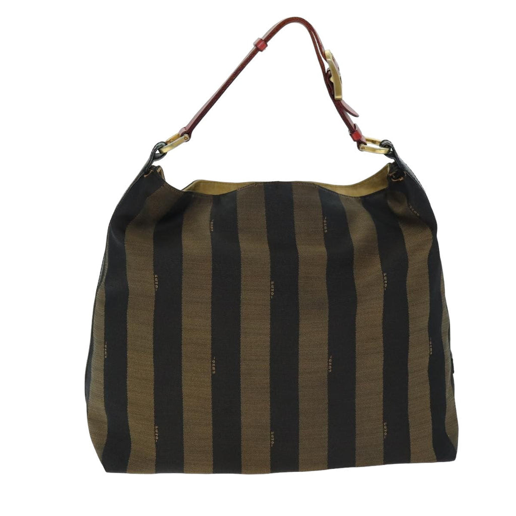 FENDI Pecan Canvas Tote Bag Brown Black77508