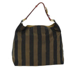 FENDI Pecan Canvas Tote Bag Brown Black77508