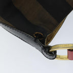 FENDI Pecan Canvas Tote Bag Brown Black77508