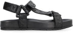 BOTTEGA VENETA Woven Leather Sandals with Velcro Strap