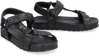 BOTTEGA VENETA Woven Leather Sandals with Velcro Strap