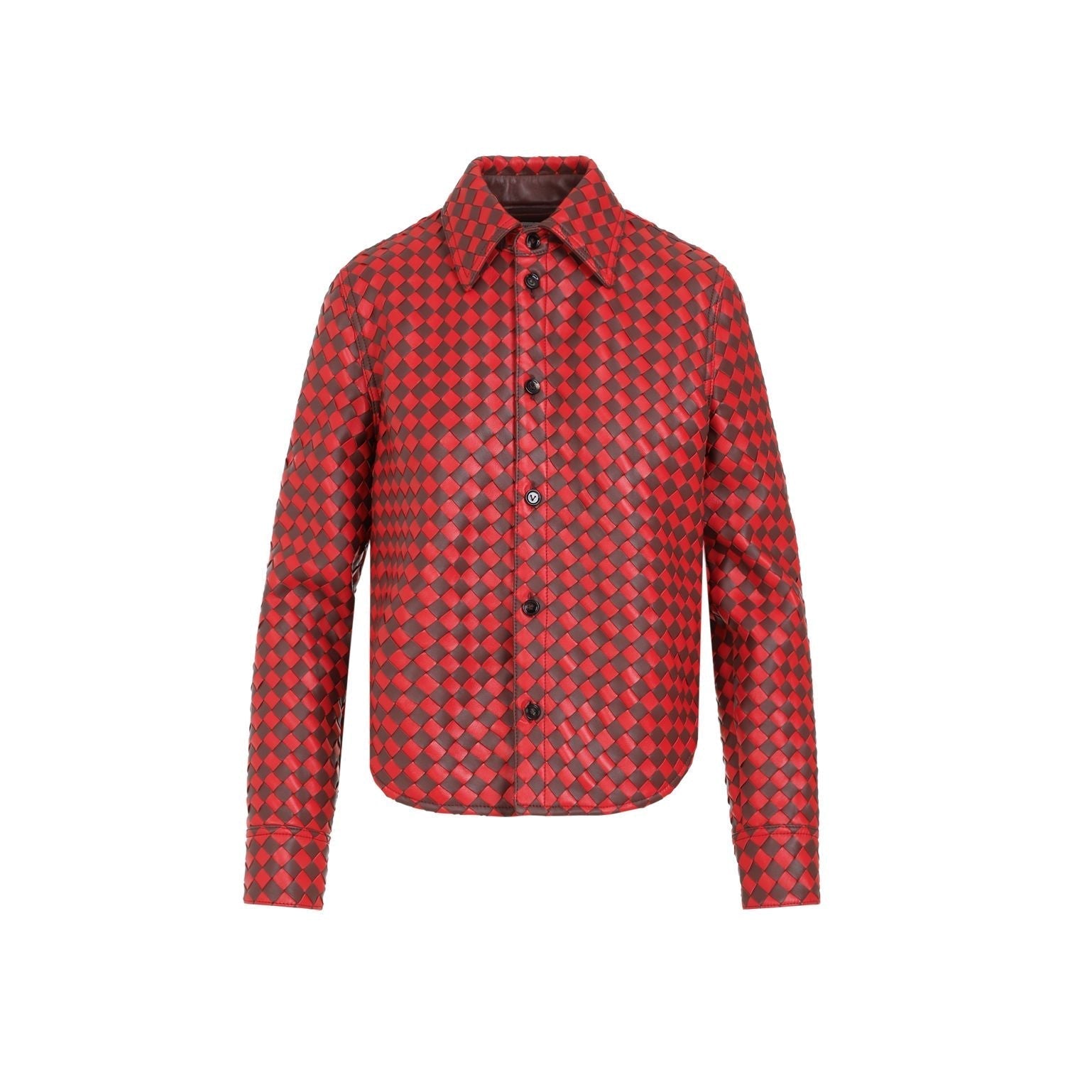 BOTTEGA VENETA Bicolor Intrecciato Leather Shirt for Women - SS24