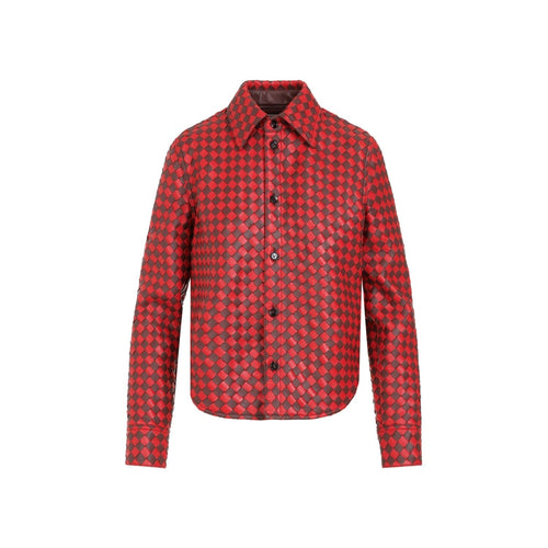 BOTTEGA VENETA Bicolor Intrecciato Leather Shirt for Women - SS24