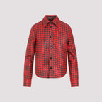 BOTTEGA VENETA Bicolor Intrecciato Leather Shirt for Women - SS24