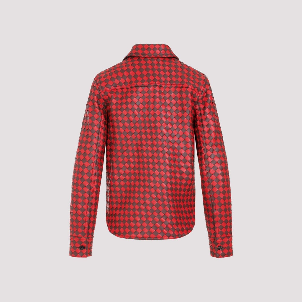 BOTTEGA VENETA Bicolor Intrecciato Leather Shirt for Women - SS24