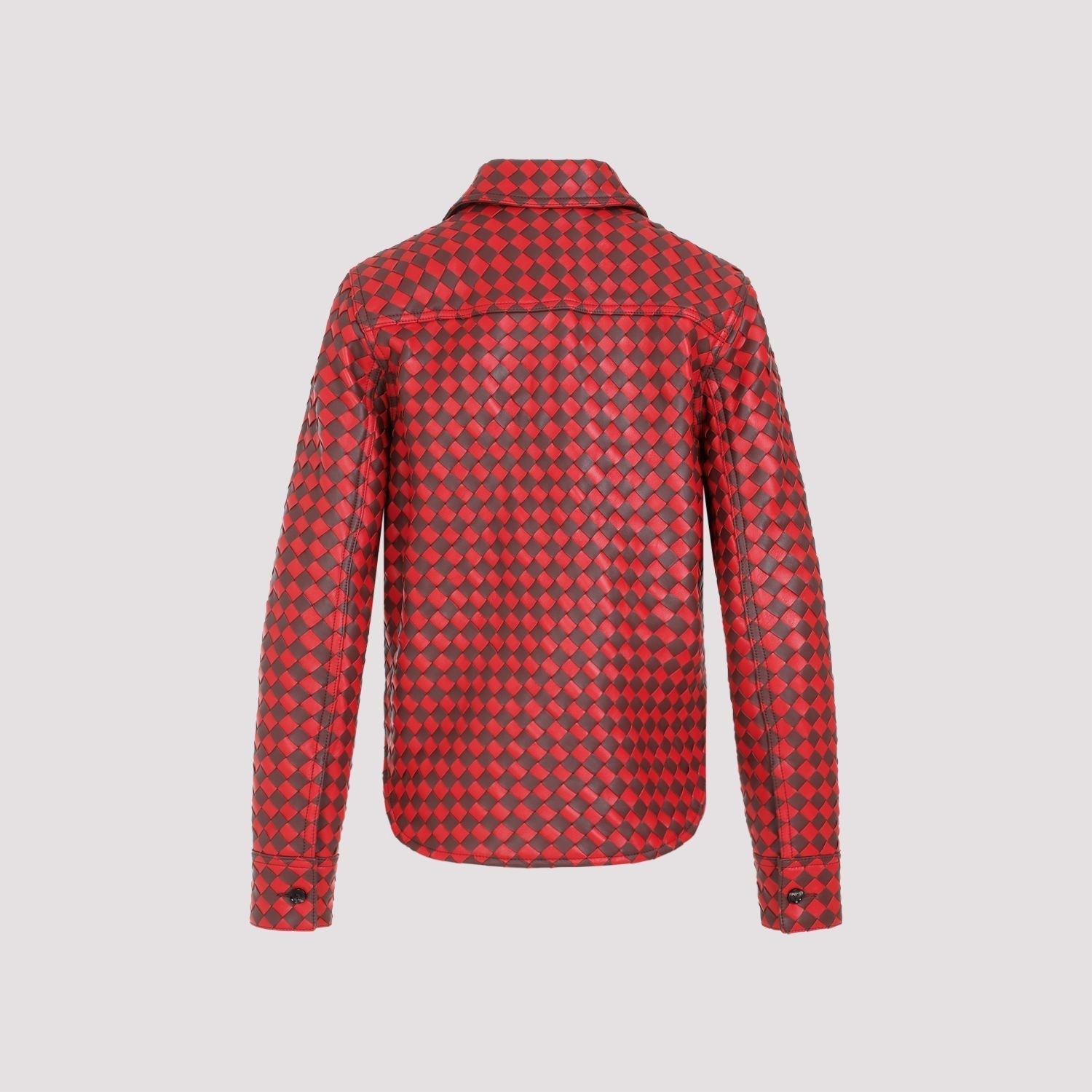 BOTTEGA VENETA Bicolor Intrecciato Leather Shirt for Women - SS24
