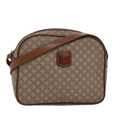 CELINE Macadam Canvas Shoulder Bag Beige  77624