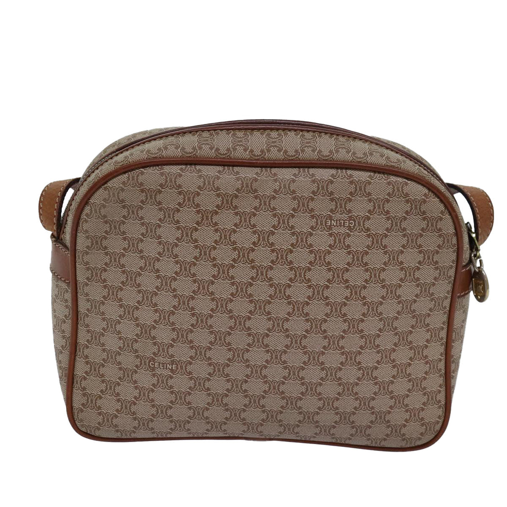 CELINE Macadam Canvas Shoulder Bag Beige  77624