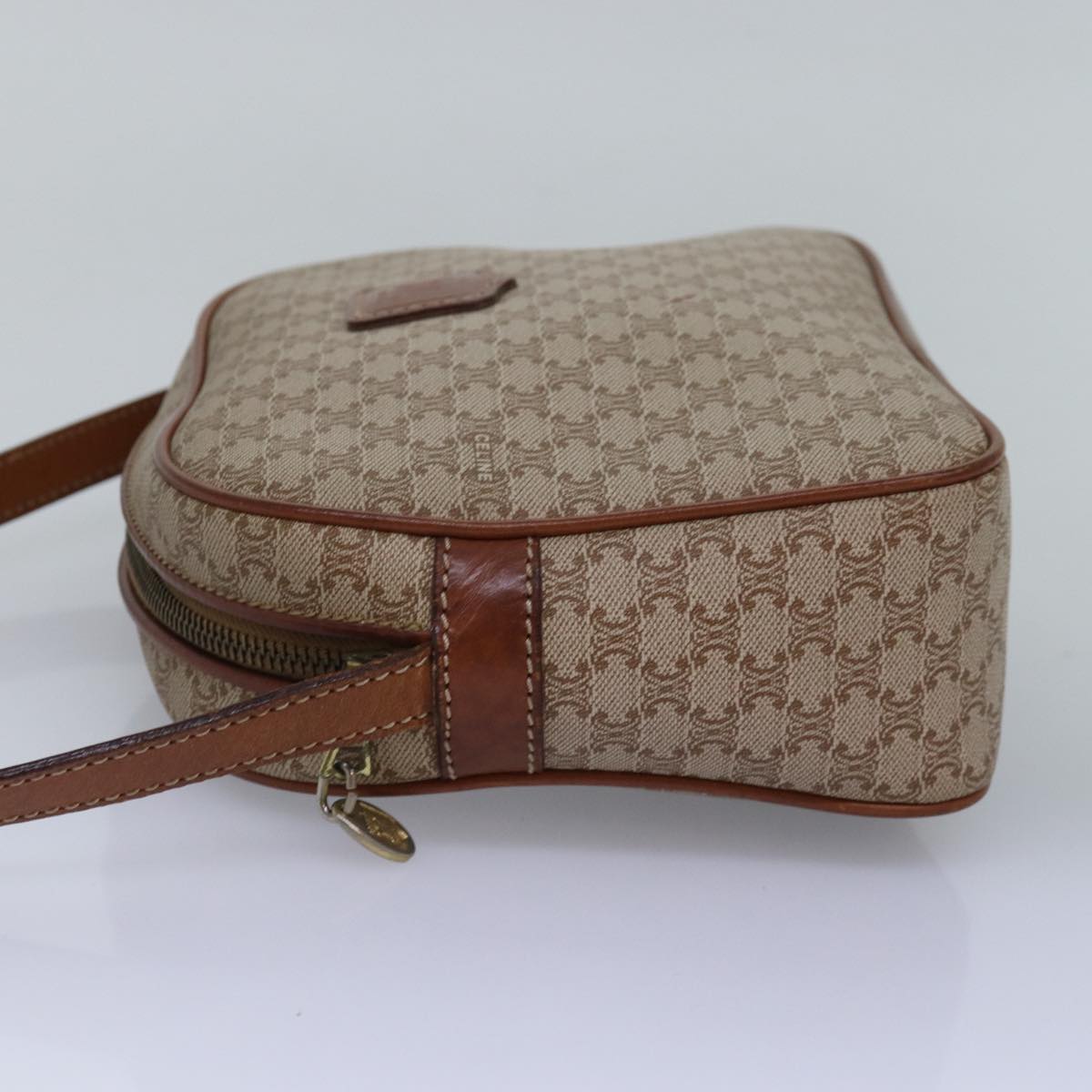 CELINE Macadam Canvas Shoulder Bag Beige  77624