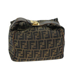 FENDI Zucca Canvas Vanity Pouch Brown Black77628