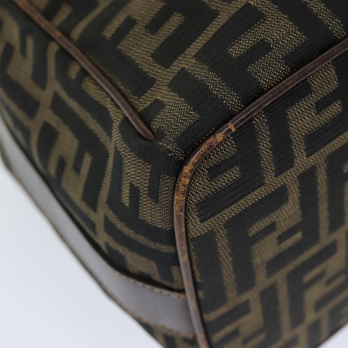 FENDI Zucca Canvas Vanity Pouch Brown Black77628