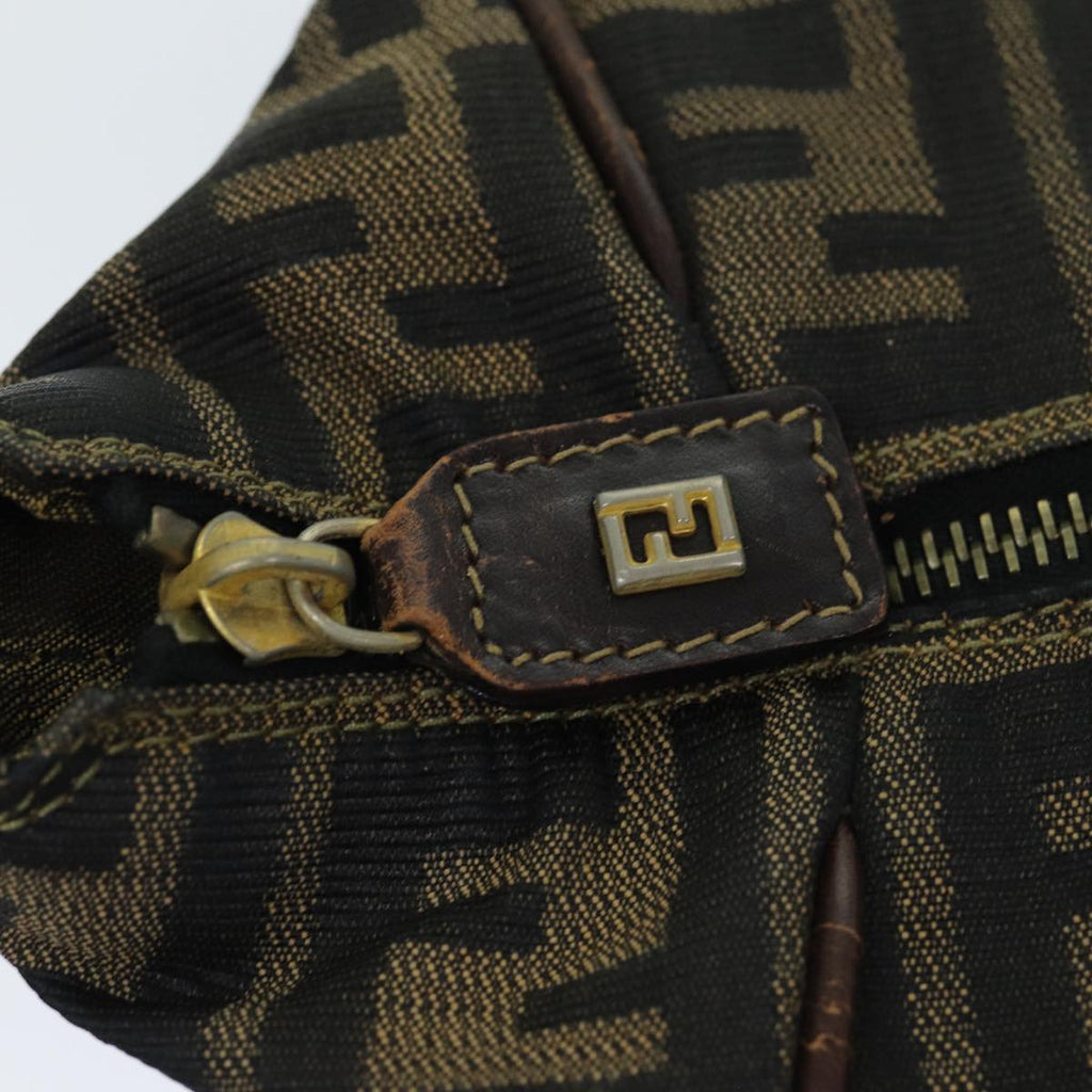 FENDI Zucca Canvas Vanity Pouch Brown Black77628