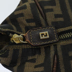 FENDI Zucca Canvas Vanity Pouch Brown Black77628