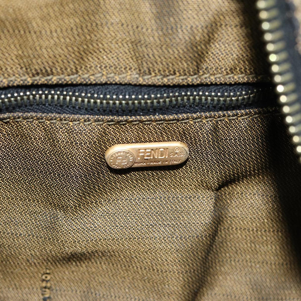 FENDI Zucca Canvas Vanity Pouch Brown Black77628