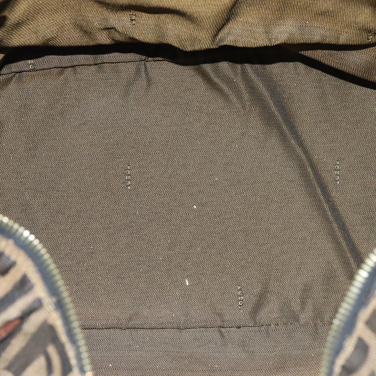 FENDI Zucca Canvas Vanity Pouch Brown Black77628