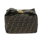 FENDI Zucca Canvas Vanity Pouch Brown Black77628