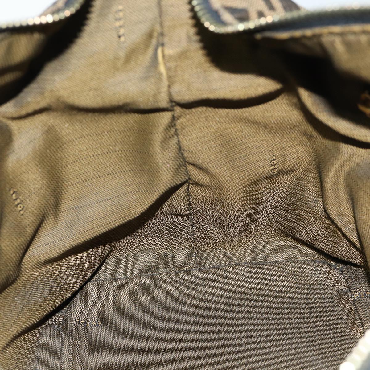 FENDI Zucca Canvas Vanity Pouch Brown Black77628