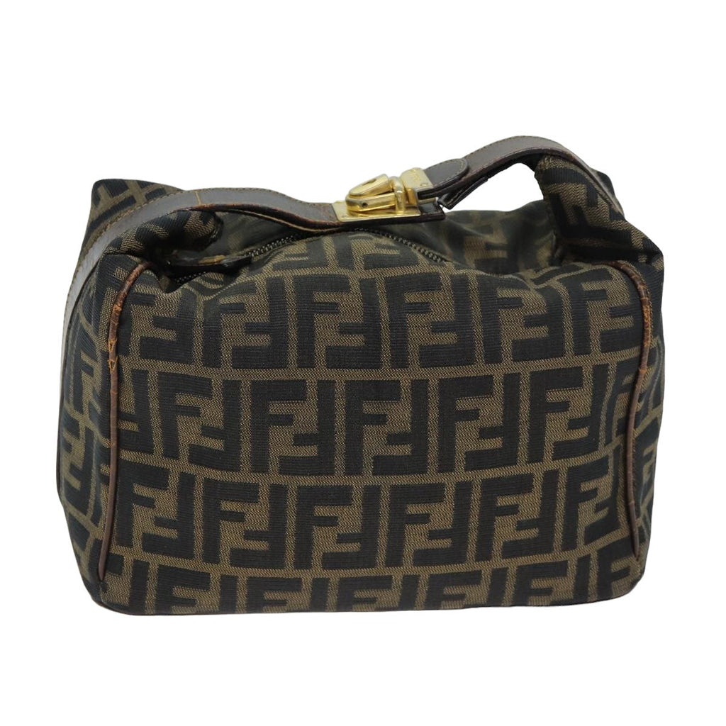 FENDI Zucca Canvas Vanity Pouch Brown Black77628